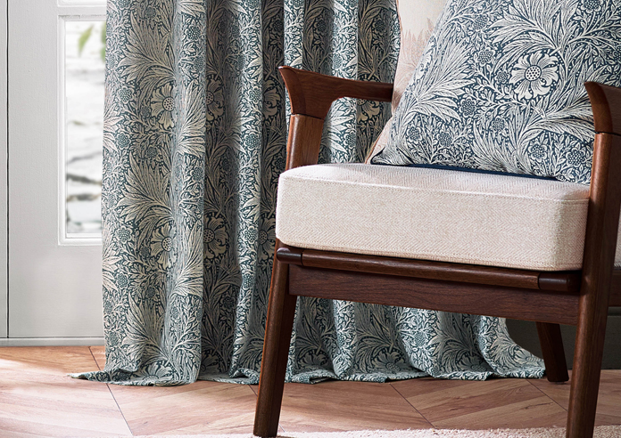 Marigold Pencil Pleat, Indigo - Ready Made Curtains - Image 6